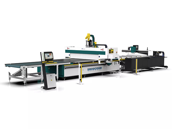 Panel furniture nesting cnc router machine with loading and unloading system