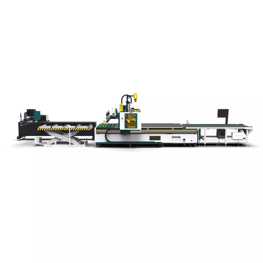 Panel furniture nesting cnc router machine with loading and unloading system