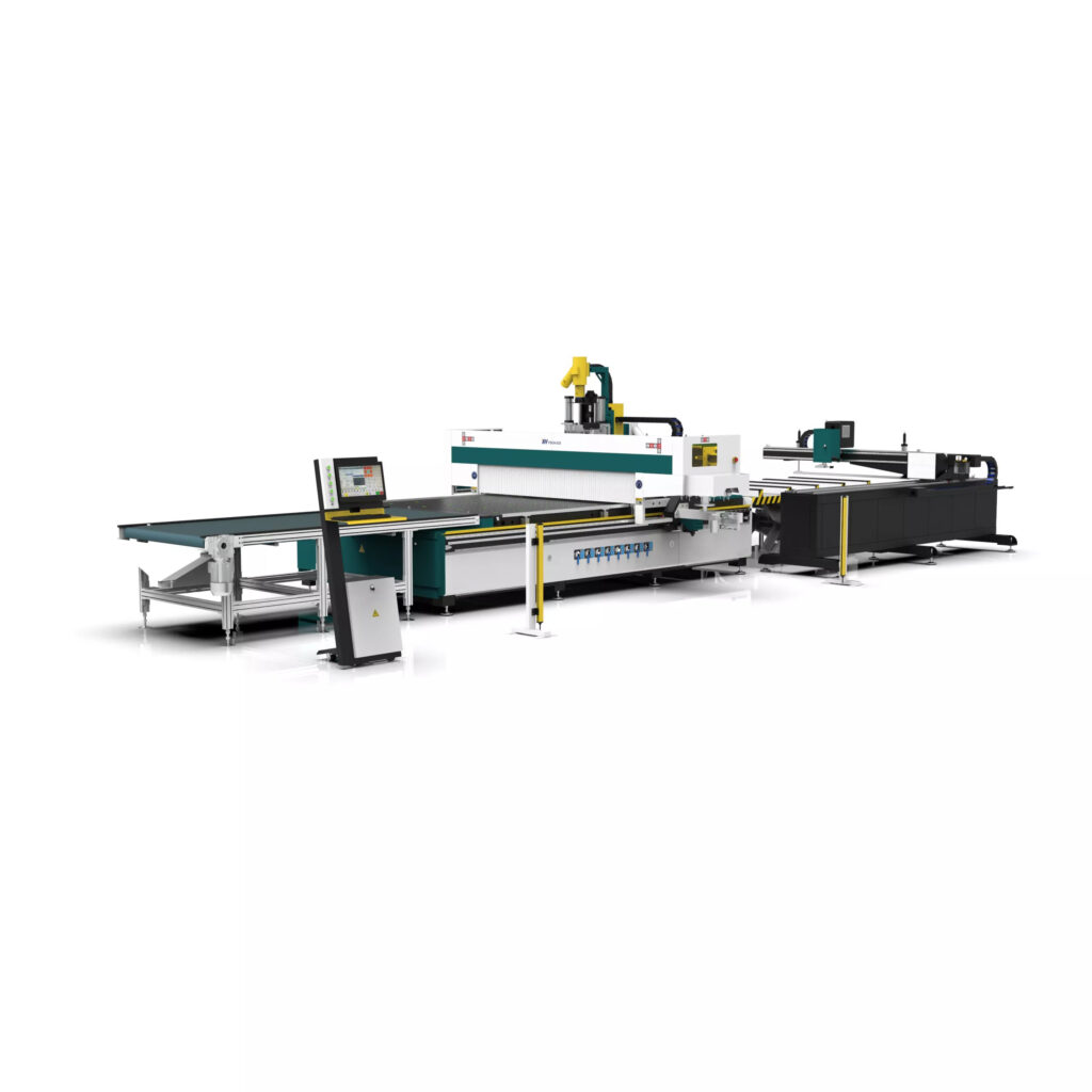 Panel furniture nesting cnc router machine with loading and unloading system