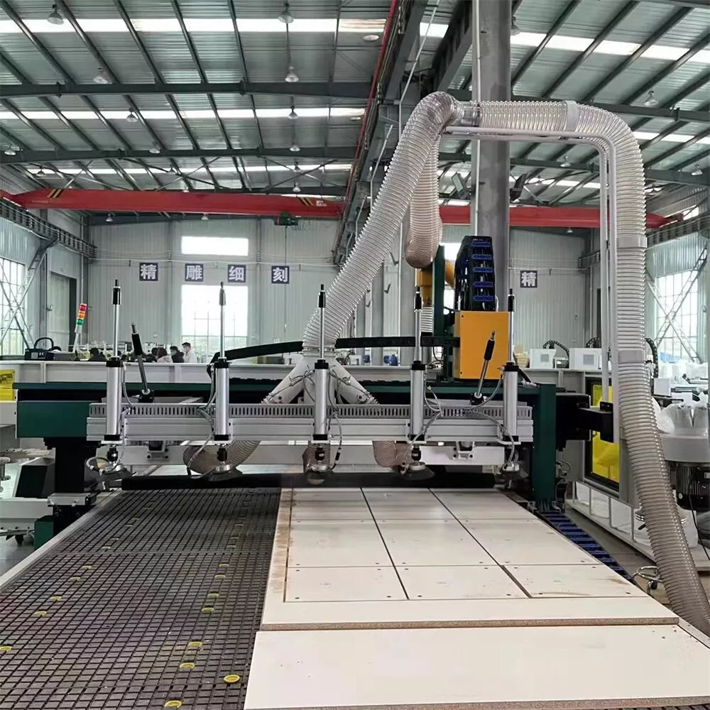 Panel furniture nesting cnc router machine with loading and unloading system