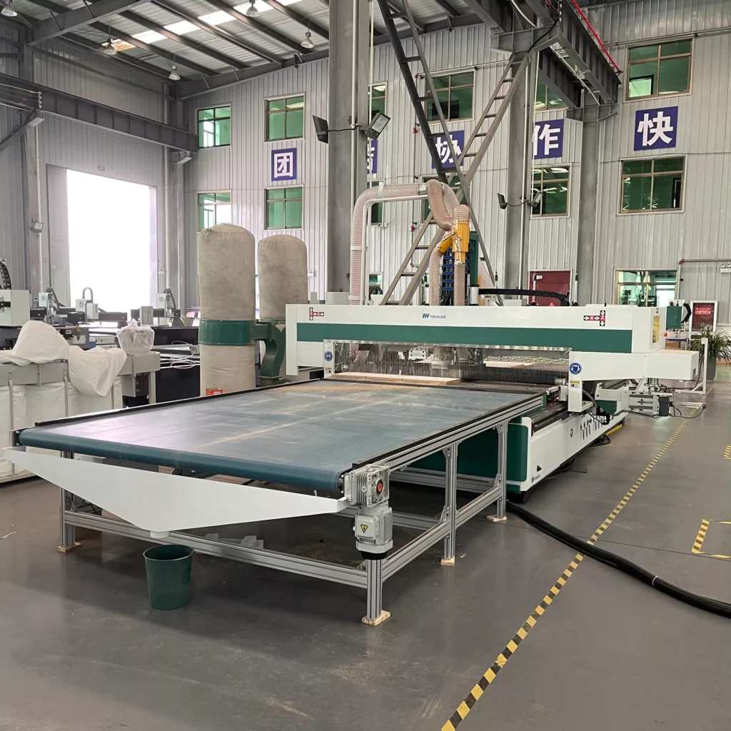 Panel furniture nesting cnc router machine with loading and unloading system